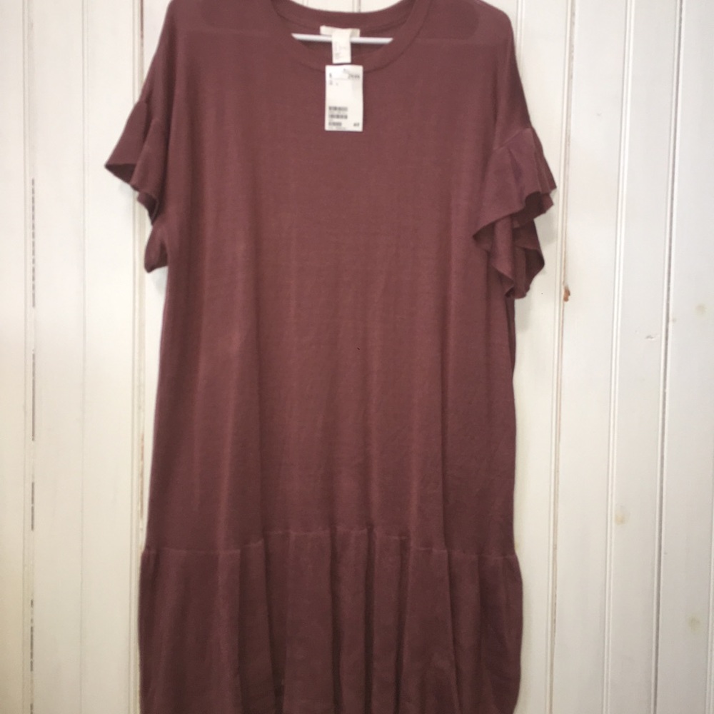 H&M NWT Light Wine Colored Knit Sweater Dress